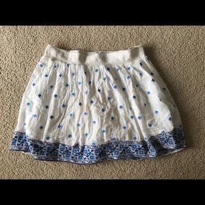 White and Blue embroidered Joie skirt